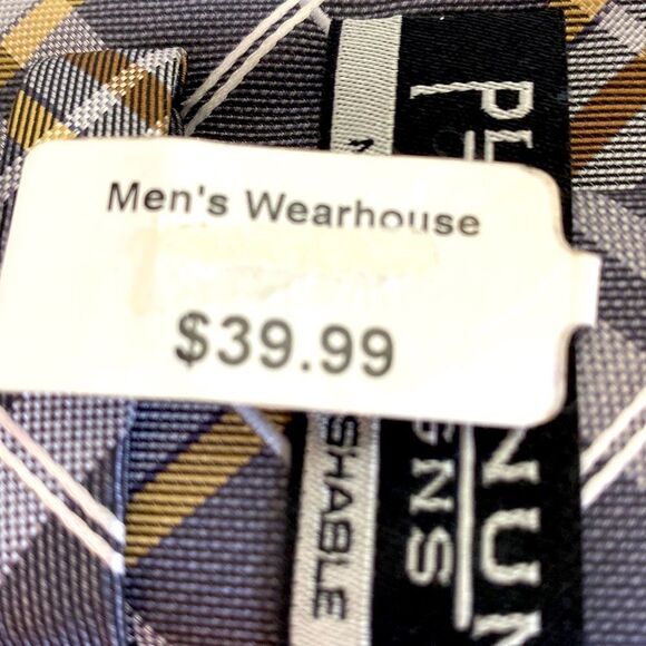 Platinum Designs gold gray brown white stripe 100 % polyester length 29 inches - Picture 4 of 5